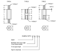 Threaded Spacers Dimensions